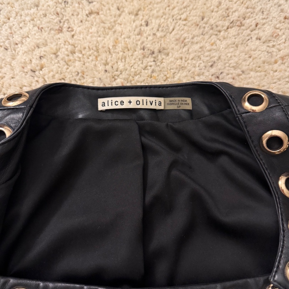 KIDMAN EMBELLISHED LEATHER BOXY JACKET + RILEY A-LINE STUDDED LEATHER SKIRT - Picture 4 of 8